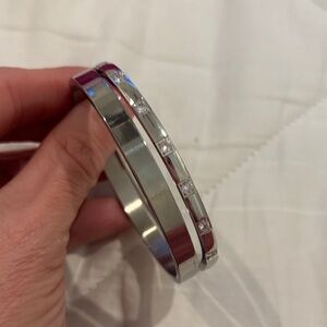 Elegant Silver and Pink Women's Bracelet